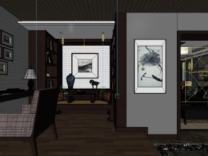 chinese style fashionable vintage living room 1811 3D Модель