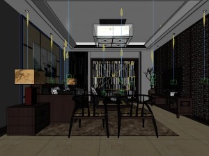 chinese style fashionable vintage living room 1811 3D Модель