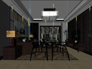 chinese style fashionable vintage living room 1811 3D Model