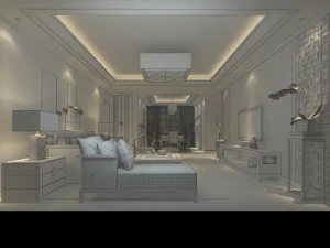 chinese style fashionable vintage living room 1818 3D Model