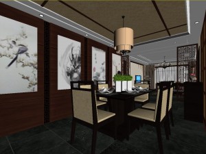 chinese style fashionable vintage room 1819 3D मॉडल