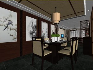 chinese style fashionable vintage room 1819 3D Model