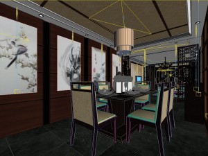 chinese style fashionable vintage room 1819 3D मॉडल