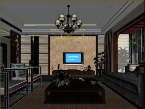 chinese style fashionable vintage room 1819 3D Model