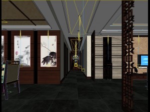 chinese style fashionable vintage room 1819 3D मॉडल