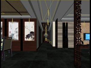 chinese style fashionable vintage room 1819 3D Model