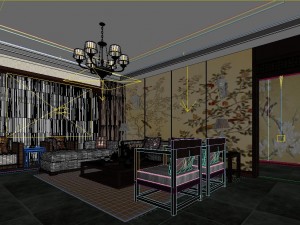 chinese style fashionable vintage room 1819 3D मॉडल