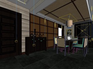 chinese style fashionable vintage room 1819 3D मॉडल