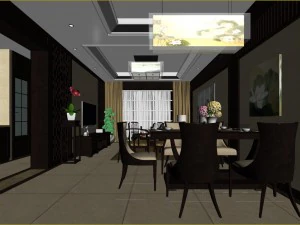 chinese style fashionable vintage living room 1820 3D Model