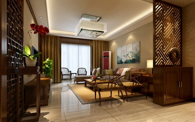 chinese style fashionable vintage room 1821 3D Model .c4d .max .obj .3ds .fbx .stl .blend 