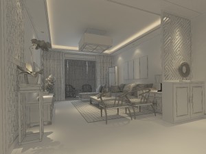 chinese style fashionable vintage room 1821 3D Model