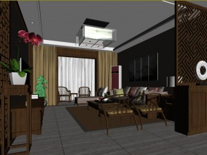 chinese style fashionable vintage room 1821 3D Model