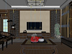 chinese style fashionable vintage room 1821 3D Model