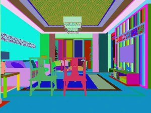 chinese style fashionable reversionary living room 1823 3D Model