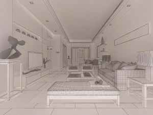 chinese style fashionable vintage room 1824 3D Model
