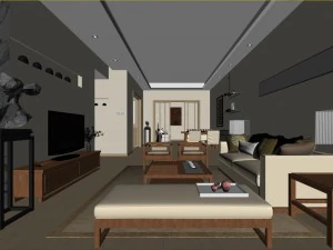 chinese style fashionable vintage room 1824 3D Model