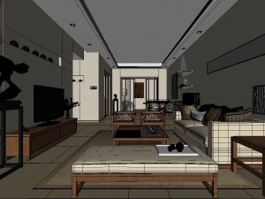 chinese style fashionable vintage room 1824 3D Model