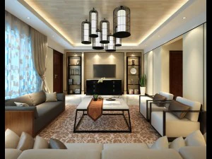 chinese style fashionable vintage living room 1826 3D Model