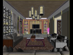 chinese style fashionable vintage living room 1826 Modelo 3D