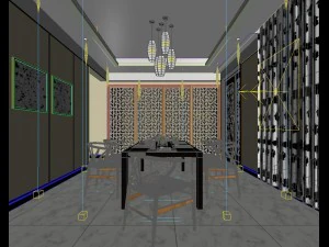 chinese style fashionable vintage living room 1826 3D Model