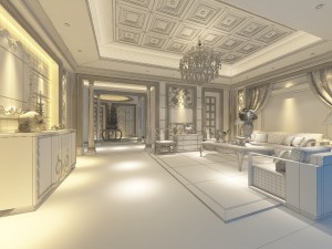 chinese style fashionable vintage room 1827 3D 模型