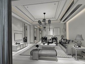 stylish family living room design 27 3D Модель