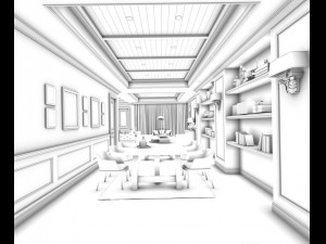 european-style living room design 02 3D Model