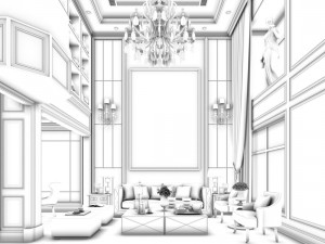 european-style living room design 02 3D Model