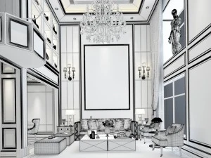 european-style living room design 02 3D Model