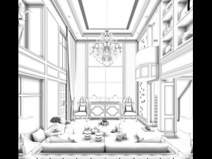 european-style living room design 02 3D Model