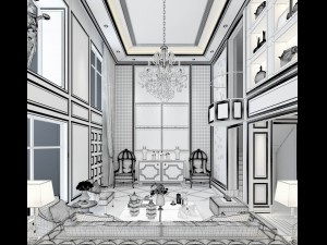 european-style living room design 02 3D Model