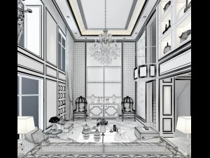 european-style living room design 02 3D Model