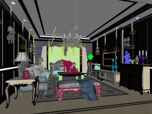 european-style living room design 03 Model 3D