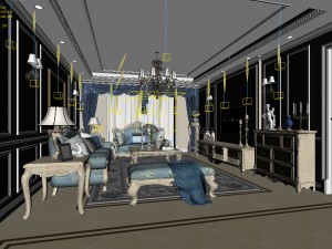 european-style living room design 03 Model 3D
