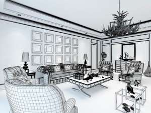 european-style living room design 06 3D Model