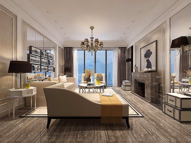 european-style living room design 01 Modello 3D .c4d .max .obj .3ds .fbx .stl .blend 