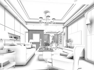 european-style living room design 08 3D Model