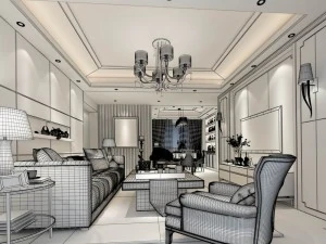 european-style living room design 08 3D Model