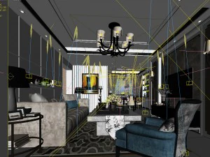 european-style living room design 08 3D Model