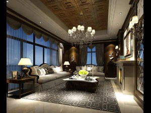 design de sala de estar em estilo europeu 11 Modelo 3D