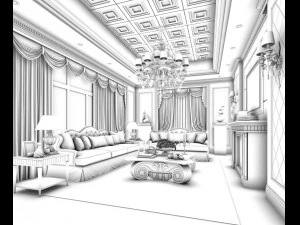 european-style living room design 11 3D Model