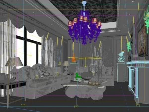 european-style living room design 11 3D Model