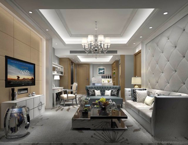 european-style living room design 12 3D-Modell .c4d .max .obj .3ds .fbx .stl .blend 