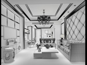 european-style living room design 12 3D-Modell