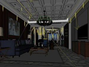european-style living room design 13 3D Model