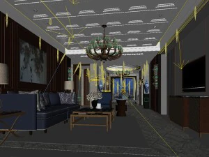 european-style living room design 13 3D Model