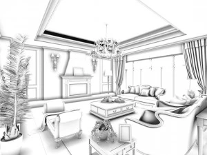 european-style living room design 14 3D Model