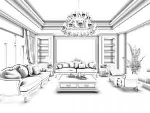 european-style living room design 14 3D Model