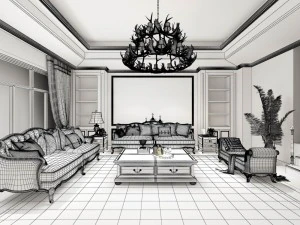 european-style living room design 14 3D Model