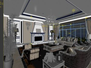 european-style living room design 14 3D Model